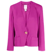 céline pre-owned veste texturée à design sans col (1990-2000) - violet