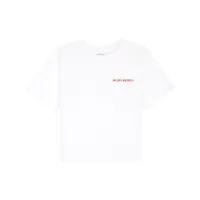 sporty & rich t-shirt crop disco à logo imprimé - blanc
