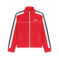 sporty & rich veste de survêtement zippée à rayures - rouge