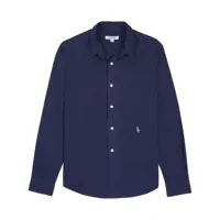 sporty & rich chemise en coton à logo brodé - bleu