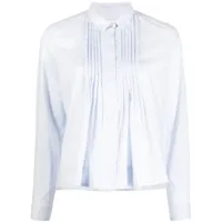 bonpoint chemise en coton à design plissé - bleu