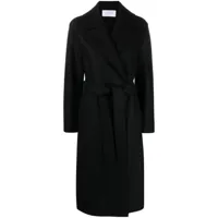 harris wharf london manteau ceinturé en laine à simple boutonnage - noir