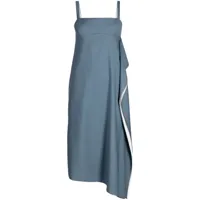 ports 1961 robe mi-longue asymétrique à effet superposé - bleu