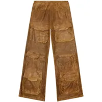 diesel pantalon droit p-talo à poches cargo - marron