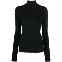 issey miyake pull mellow à col montant - noir