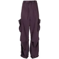 y-3 pantalon droit à poches cargo - violet