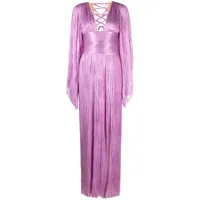 maria lucia hohan robe longue en soie à design plissée - violet