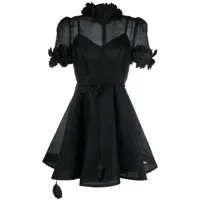 zimmermann robe courte luminosity liftoff à appliques fleurs - noir