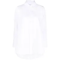 alberto biani chemise en coton à col italien - blanc