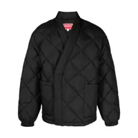 kenzo veste matelassée à patch logo - noir
