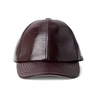 courrèges casquette en vinyle à logo brodé - marron