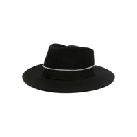 borsalino chapeau en laine à détail de nœud - noir