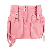 blumarine minijupe en jean à poches plaquées - rose
