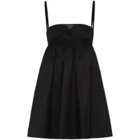 prada robe courte re-nylon à plaque logo - noir