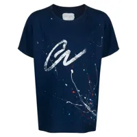 greg lauren t-shirt en coton à logo imprimé - bleu