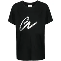 greg lauren t-shirt en coton à logo imprimé - noir