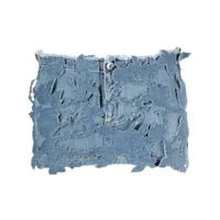 blumarine minijupe en jean à design patchwork - bleu