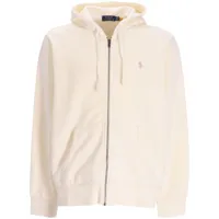 polo ralph lauren veste zippée à logo brodé - blanc