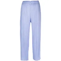 pleats please issey miyake pantalon plissé à taille haute - bleu