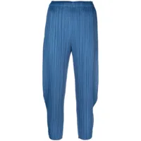 pleats please issey miyake pantalon monthly couleurs january plissé - bleu
