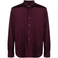 corneliani chemise en coton à manches longues - rouge