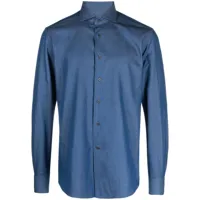 corneliani chemise en jean à manches longues - bleu