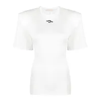 ssheena t-shirt en coton à logo brodé - blanc