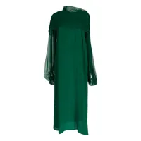 f.r.s for restless sleepers robe drapée en soie à coupe longue - vert