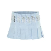 dion lee jupe plissée à détails de clous - bleu