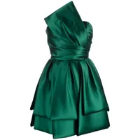 alberta ferretti robe courte à épaules dénudées - vert