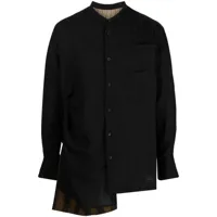 ziggy chen chemise boutonnée à design asymétrique - noir