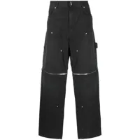 givenchy pantalon droit à détails de zips - noir