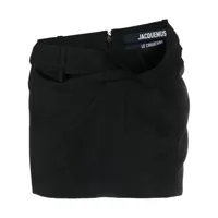 jacquemus jupe la mini jupe caraco à coupe courte - noir