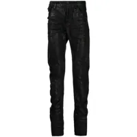 julius pantalon seamed en coton à coupe skinny - noir
