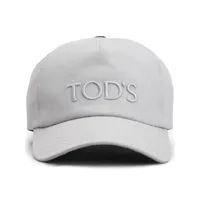 tod's casquette en coton à logo brodé - gris