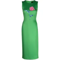 cynthia rowley robe mi-longue sans manches à fleurs - vert
