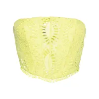 charo ruiz ibiza haut sting crop à design corset - jaune
