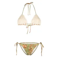zimmermann bikini junie en crochet - vert