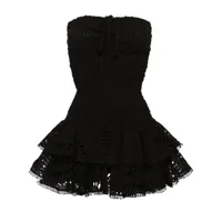 charo ruiz ibiza robe courte megan en broderie anglaise - noir