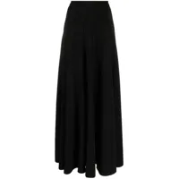 norma kamali jupe longue plissée à taille haute - noir
