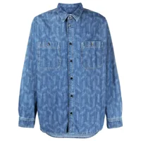 marant chemise en jean bhelyn à imprimé géométrique - bleu