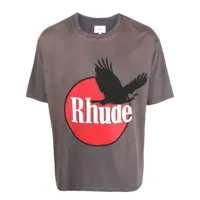 rhude t-shirt en coton à logo imprimé - gris