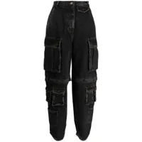 pushbutton jean ample à poches cargo - noir