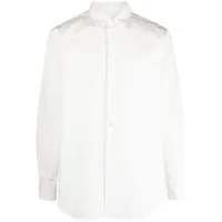 bally chemise en coton à col italien - blanc