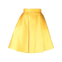 gemy maalouf jupe plissée en satin à taille haute - jaune