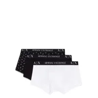armani exchange boxers en coton à bande logo (lot de trois) - noir