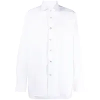kiton chemise en coton à col pointu - blanc