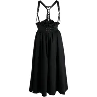 noir kei ninomiya robe mi-longue à design plissé