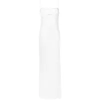 retrofete robe longue landy à dentelle fleurie - blanc