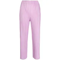 pleats please issey miyake pantalon court à design plissé - violet
